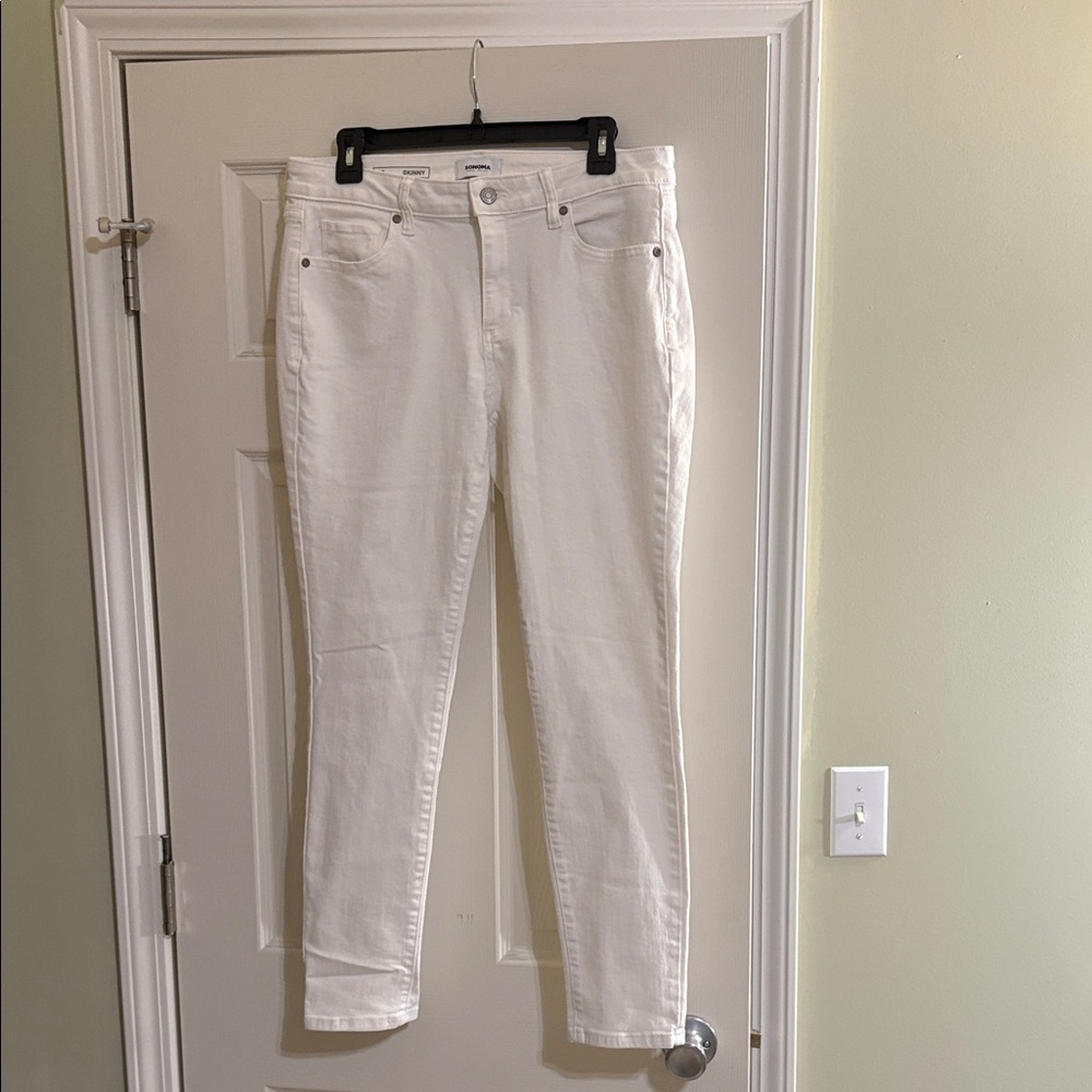 Sonoma Women's White Skinny Jeans Size 12